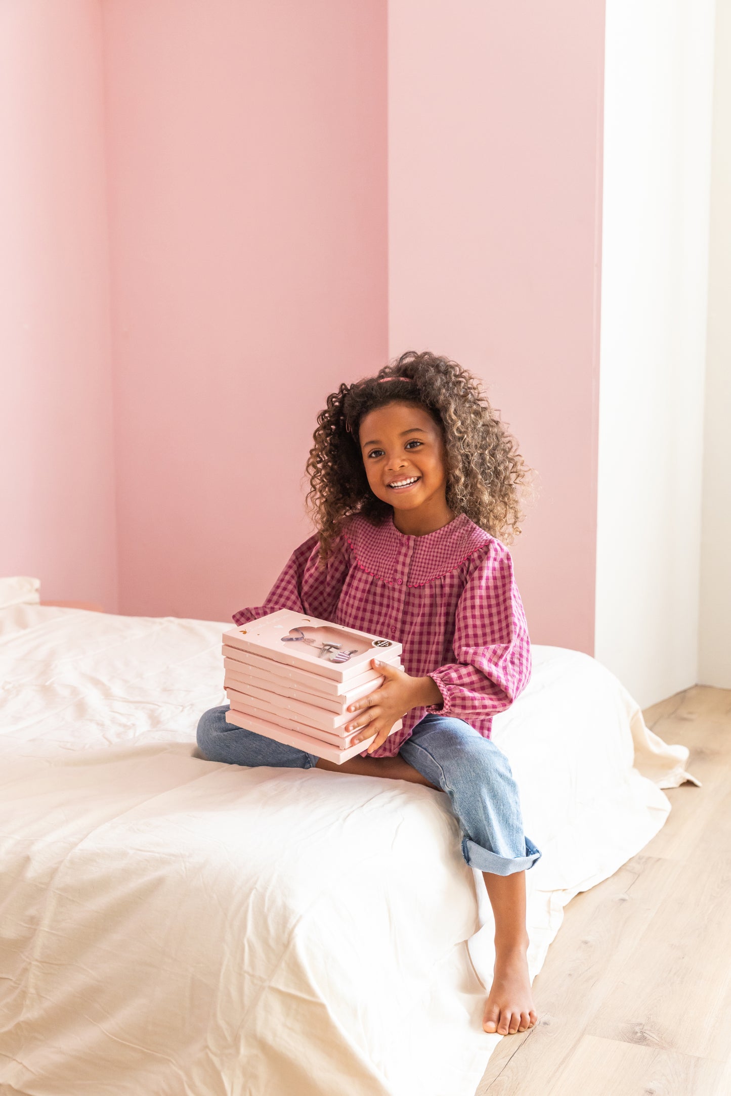 Coffret Dreamy - Barrettes 3 coeurs or, 3 coeur framboise & étoile filante