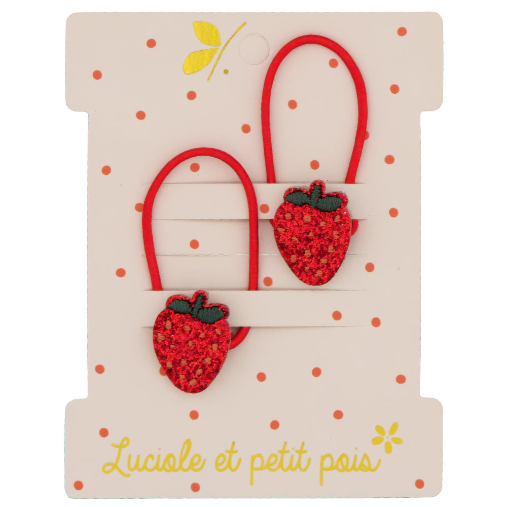 Elastiques mini fraises (paire)