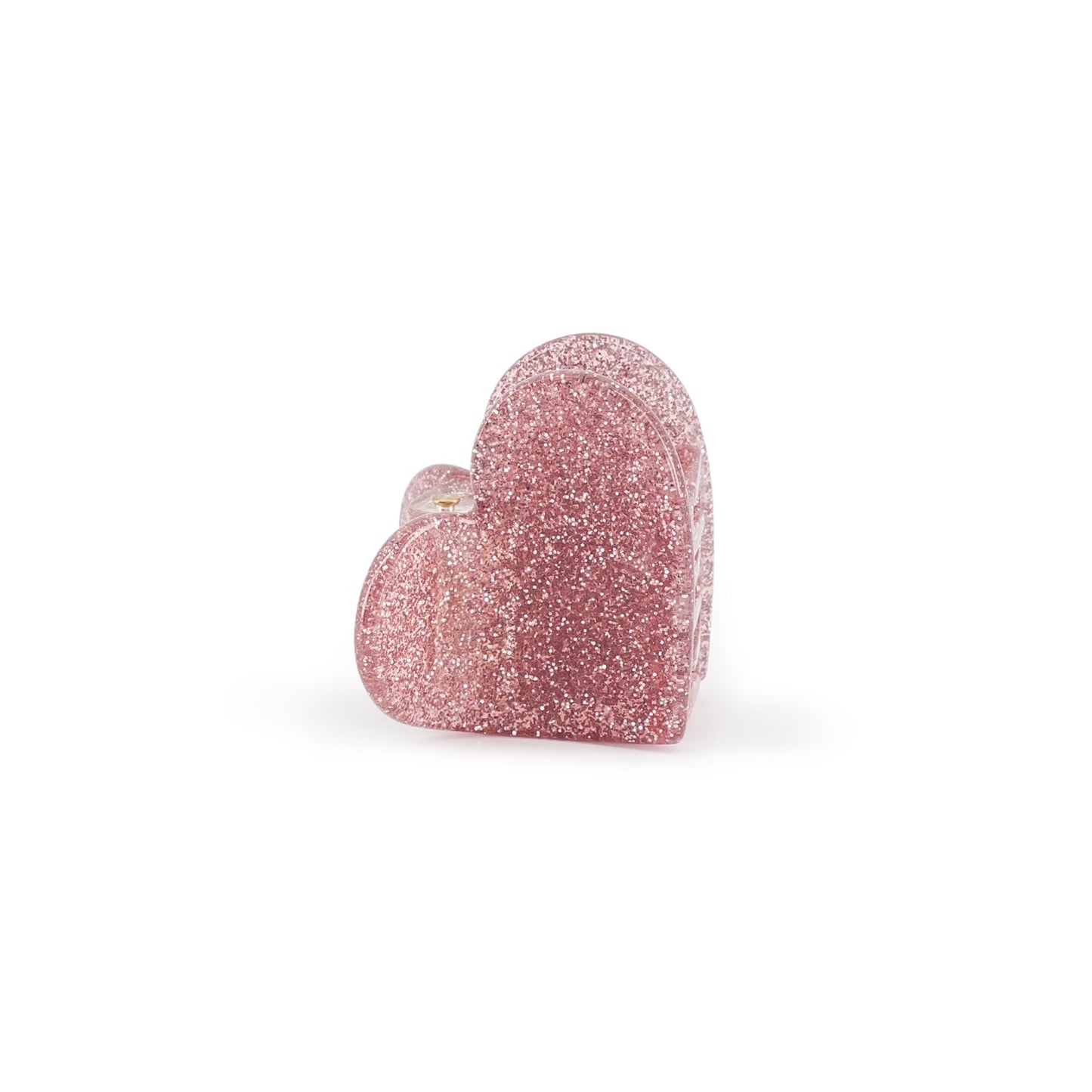 Mini pince - Cœur glitter rose