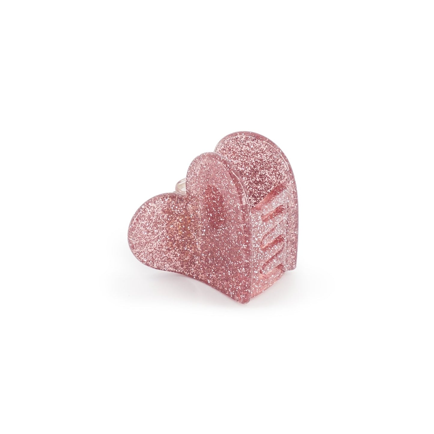 Mini pince - Cœur glitter rose