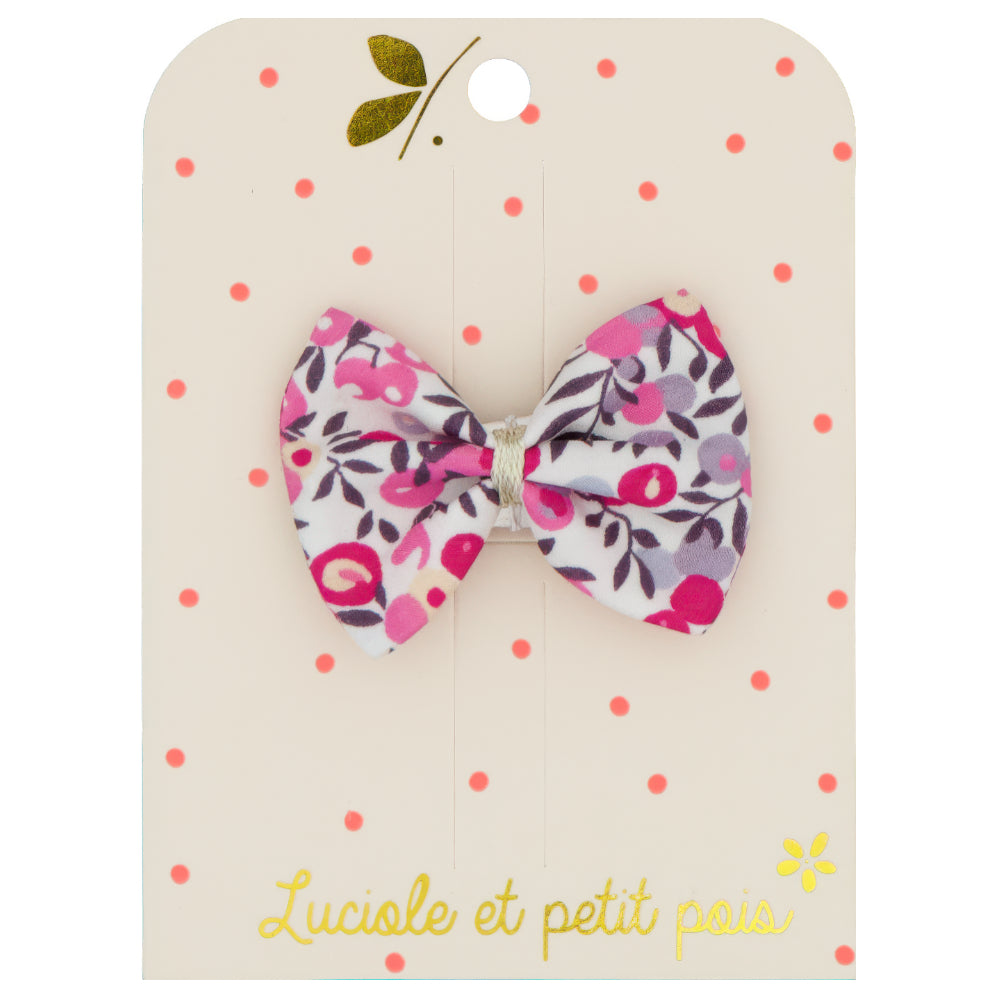 Barrette nœud ruban - Liberty Wiltshire bougainvillée