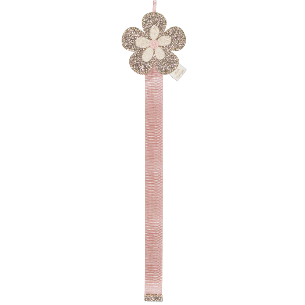 Porte barrettes mural - Fleur rétro (rose)