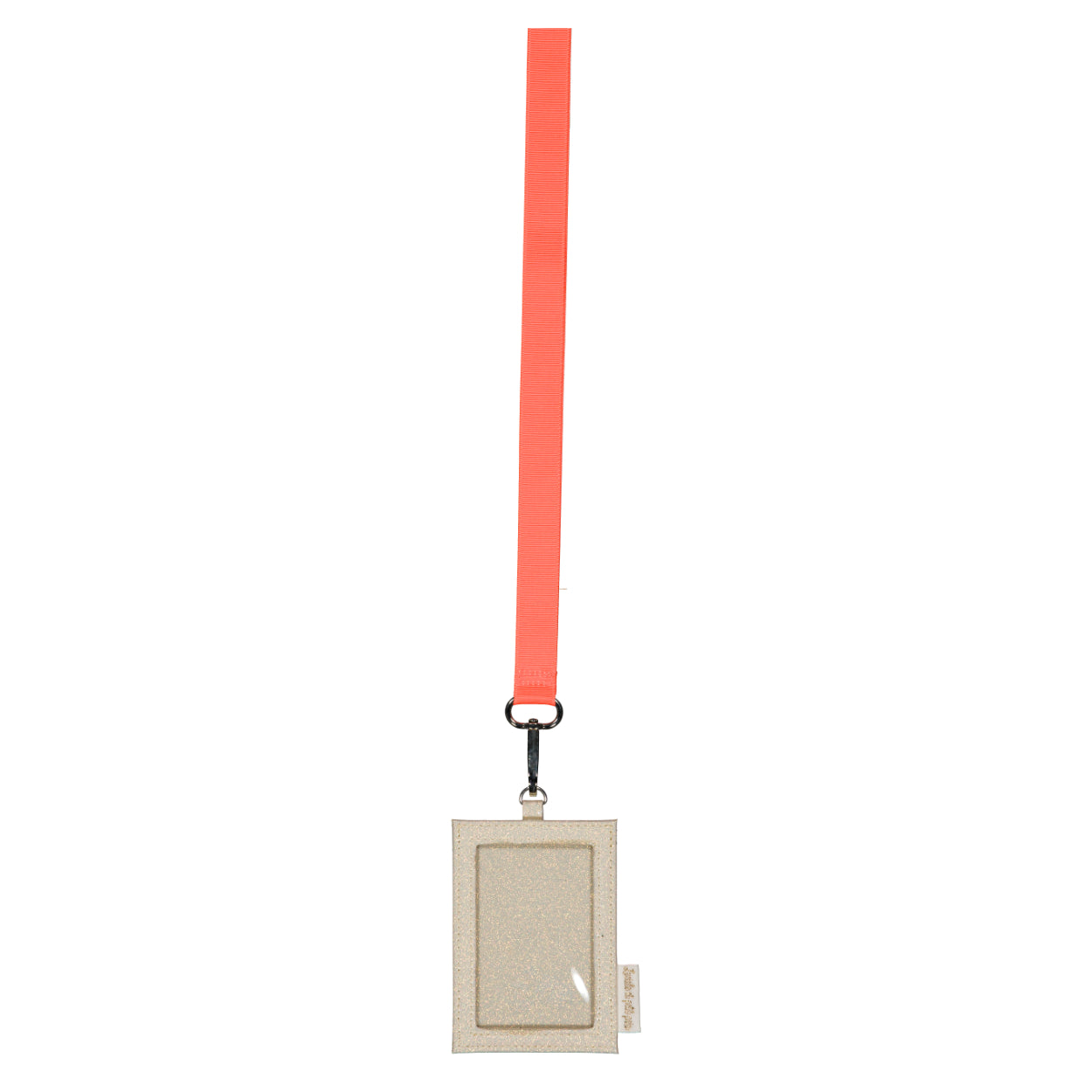 Porte-carte à cordon - Crème/Orange fluo