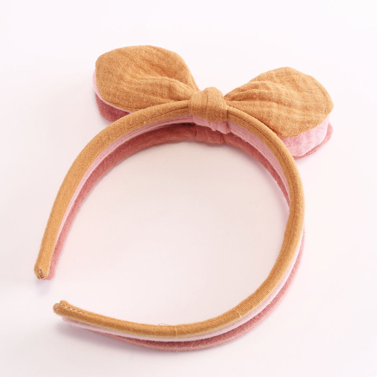 Serre-tête lapin - Double gaze ambre