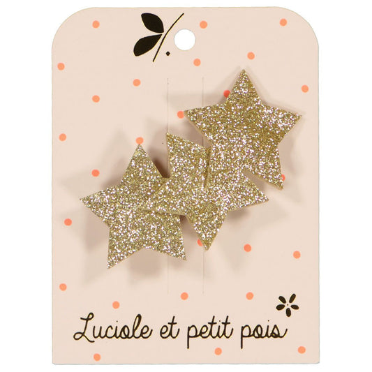 Barrette trois étoiles - Glitter doré