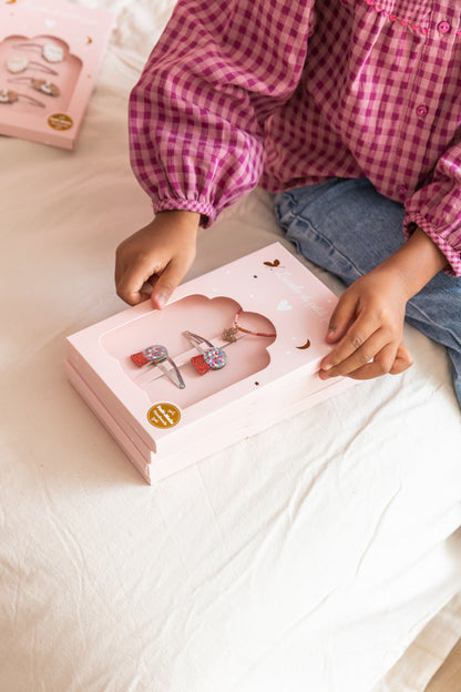 Coffret Bubble Gum - Barrettes bubble gum & Bracelet Capel Floret (papillon)