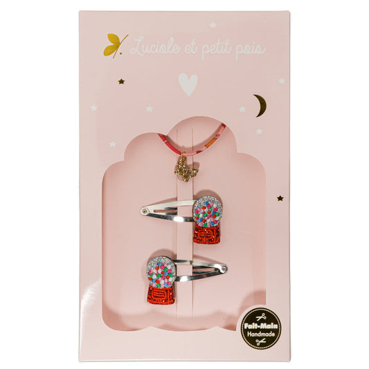 Bubble Gum Box Set - Bubble Gum Barrettes &amp; Capel Floret Bracelet (Butterfly)