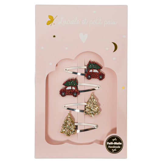 Xmas Drive Box Set - Xmas Drive Hair Clips &amp; Gold Trees