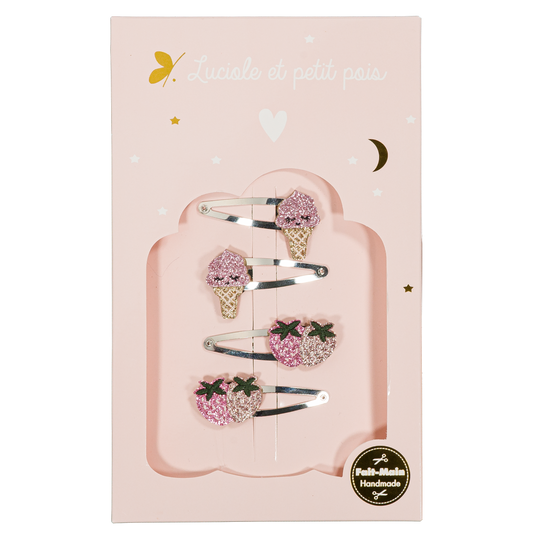 Coffret Yummy - Barrettes Strawbie & Ice cream fraise