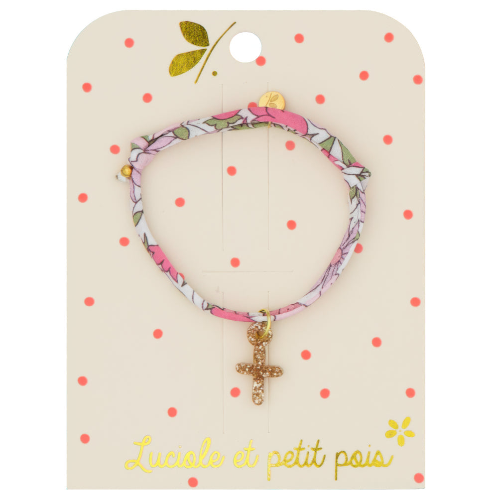 Bracciale Liberty - Papavero e Margherita Rosa scintillante