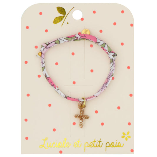 Bracciale Liberty - Papavero e Margherita Rosa scintillante