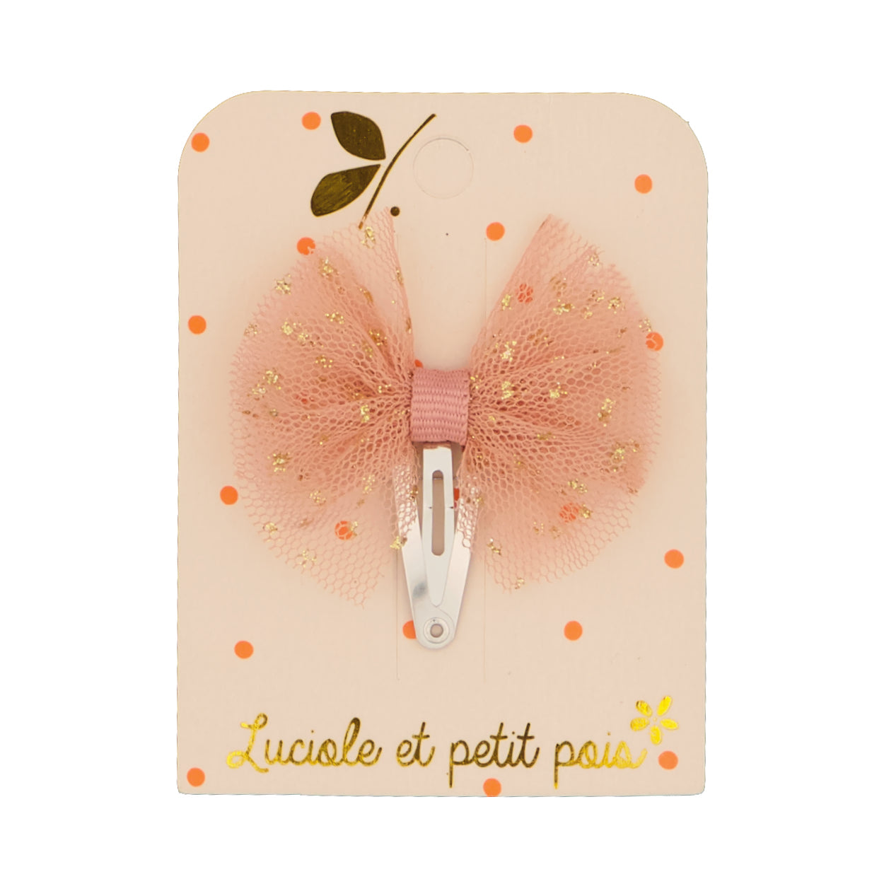 Barrette cheveux bébé tutu - Vieux rose - Pince clic clac 3 cm | Luciole et petit pois