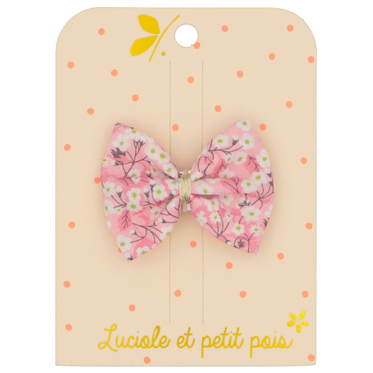 Barrette à cheveux en forme de nœud papillon - Liberty of London Mitsi orchidée - Pince clic clac 5 cm | Luciole et petit pois