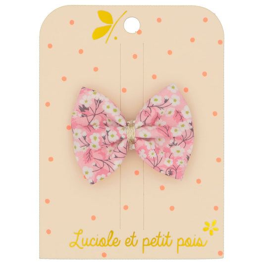 Barrette à cheveux en forme de nœud papillon - Liberty of London Mitsi orchidée - Pince clic clac 5 cm | Luciole et petit pois