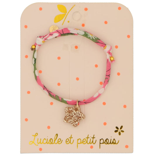 Bracelet Liberty Betsy pivoine orné d'une étoile or | Luciole et petit pois