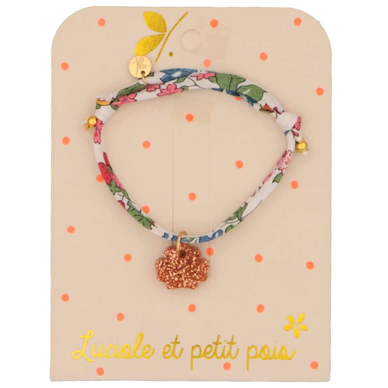 Bracelet Liberty Nancy ann orné d'un coquillage rose | Luciole et petit pois