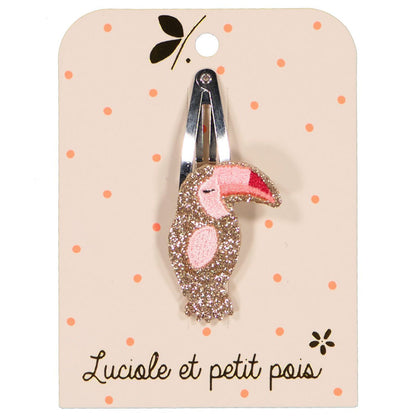 Une touche tropicale à votre coiffure avec cette barrette cheveux toucan | Luciole et petit pois