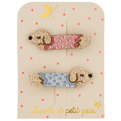 Dachshund barrettes (pair)