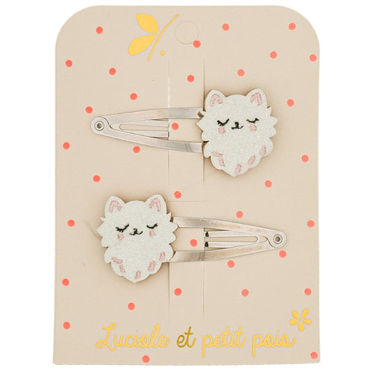 Barrettes chats persans (paire)