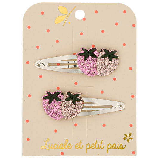 Barrettes Strawbie les fraises (paire)