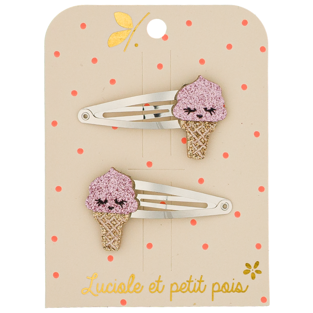 Barrettes Ice Cream fraise (paire)
