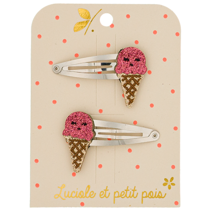 Barrettes Ice Cream framboise (paire)