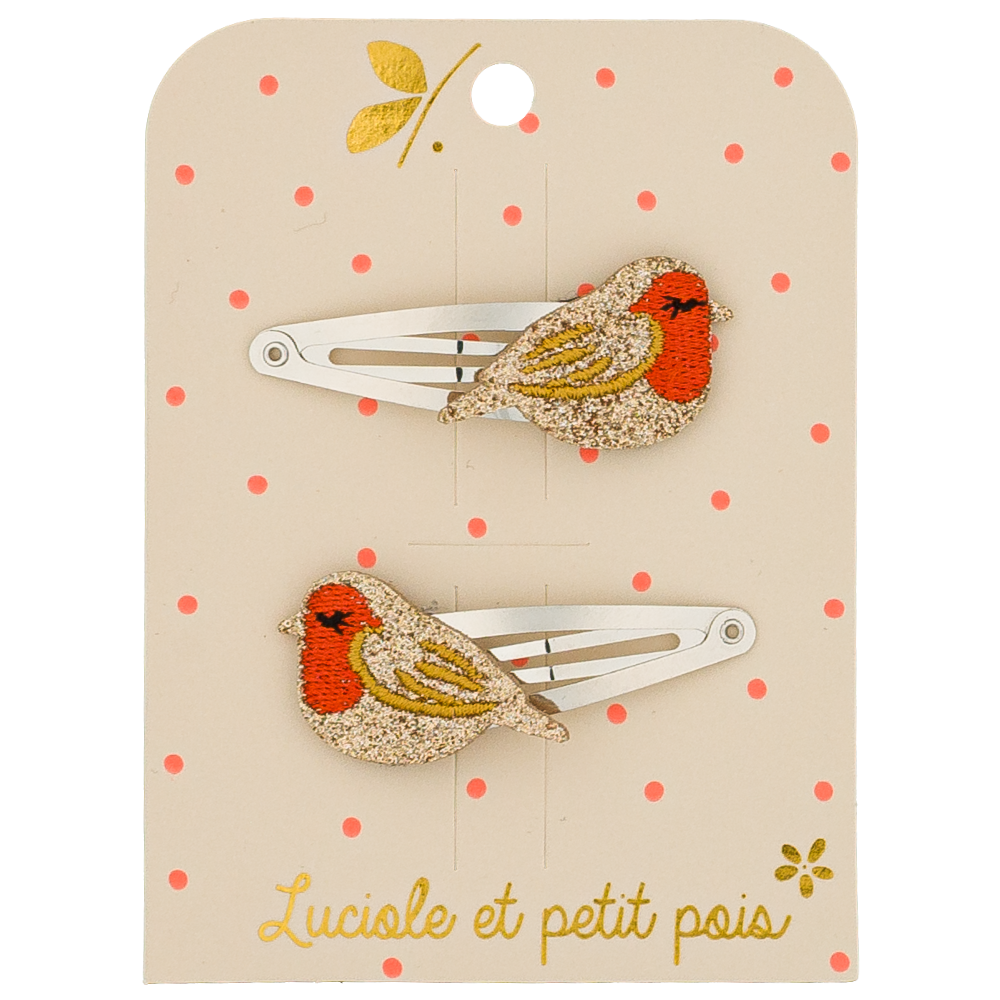 Barrettes Ruby le rouge-gorge (paire)