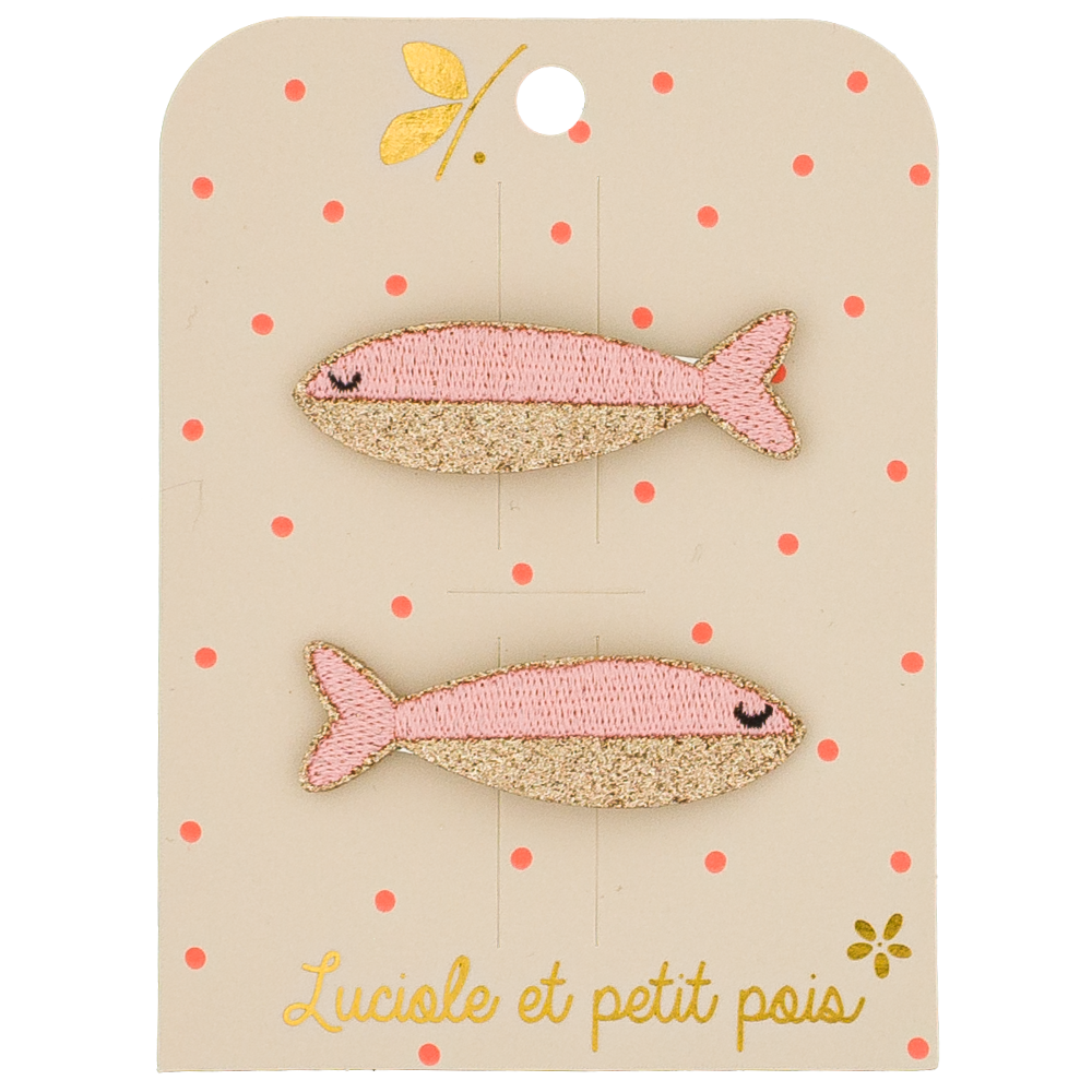 Barrettes Fishy le poisson rose (paire)