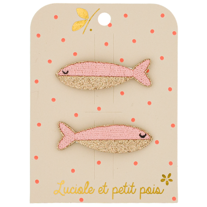 Barrettes Fishy le poisson rose (paire)