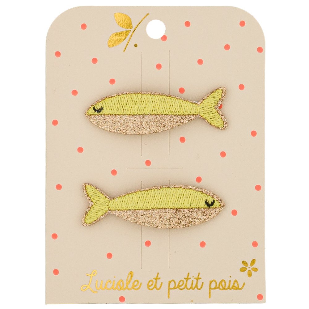 Barrettes Fishy le poisson jaune (paire)