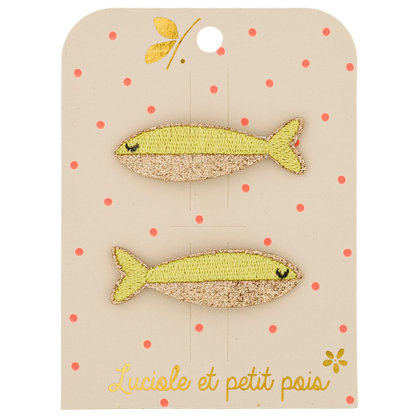 Barrettes Fishy le poisson jaune (paire)