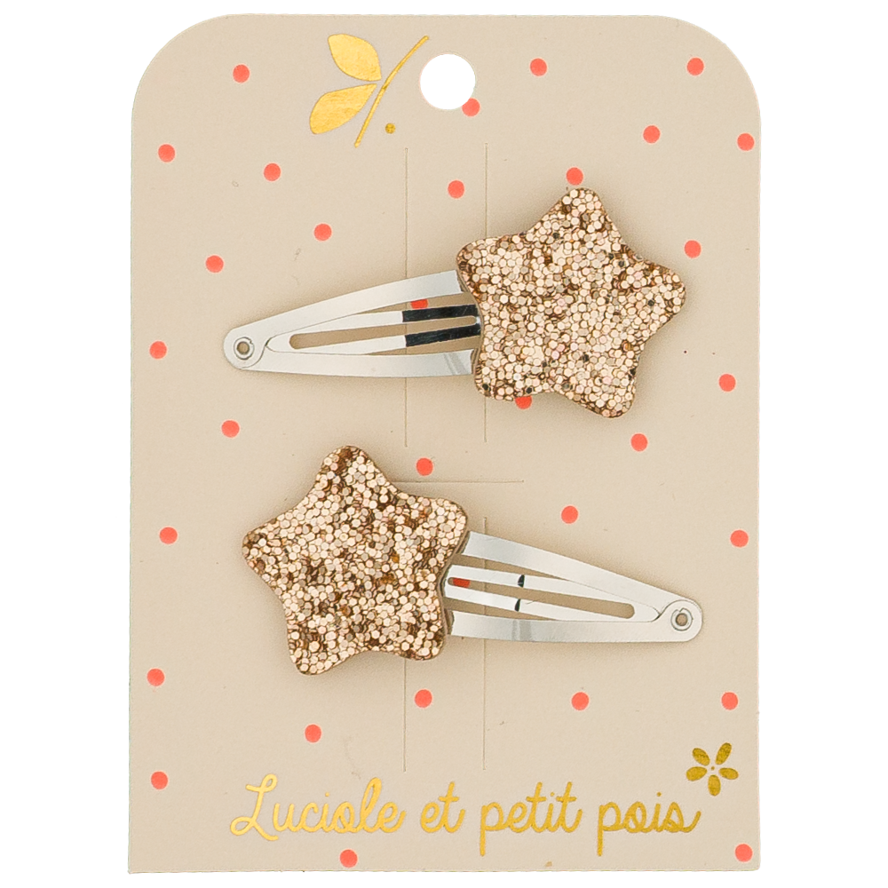 Barrettes Bubble star - Or (paire)