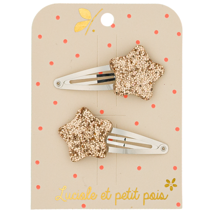 Barrettes Bubble star - Or (paire)