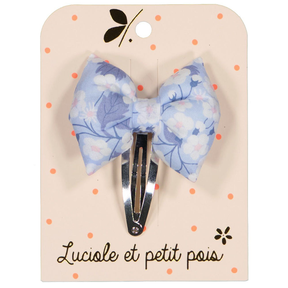 Barrette nœud papillon - Liberty Mitsi Jacinthe bleu