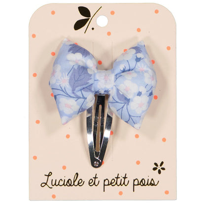 Barrette nœud papillon - Liberty Mitsi Jacinthe bleu