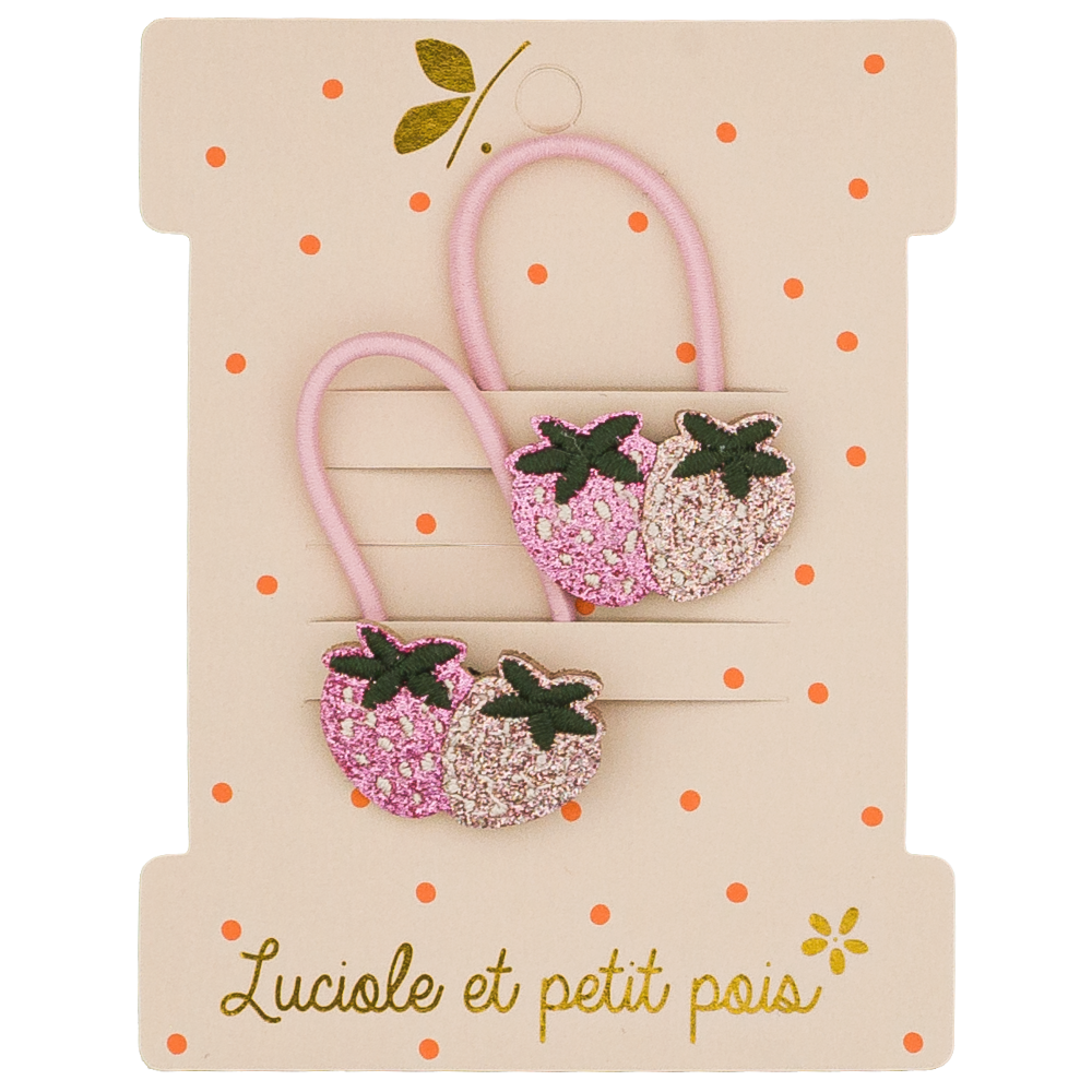 Élastiques mini - Strawbie les fraises (paire)