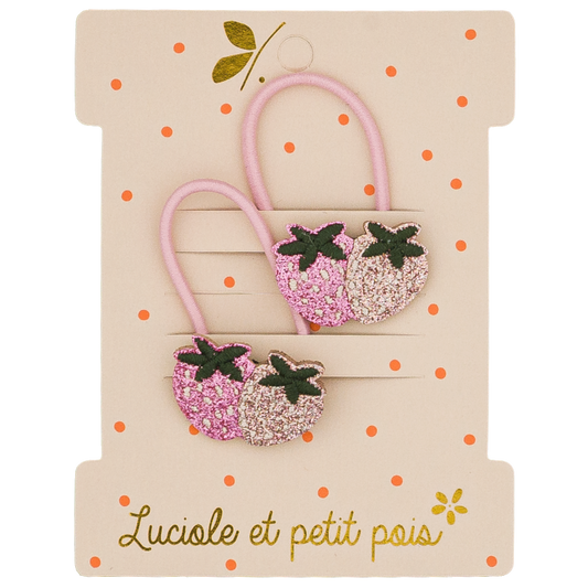 Élastiques mini - Strawbie les fraises (paire)