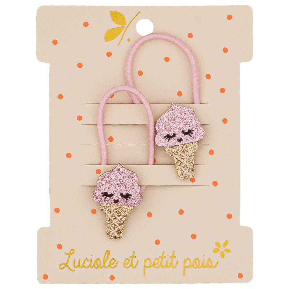 Élastiques mini - Ice cream fraise (paire)