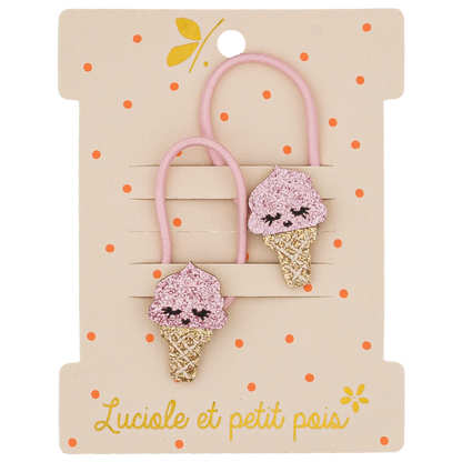 Élastiques mini - Ice cream fraise (paire)
