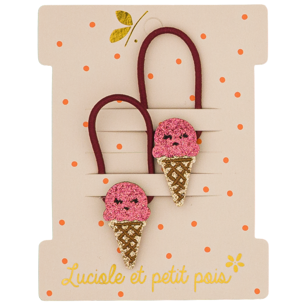 Élastiques mini - Ice cream framboise (paire)