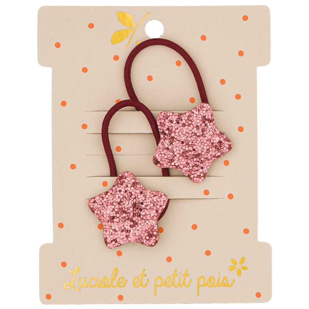 Élastiques mini - Bubble star - Framboise (paire)