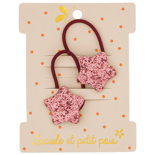Élastiques mini - Bubble star - Framboise (paire)