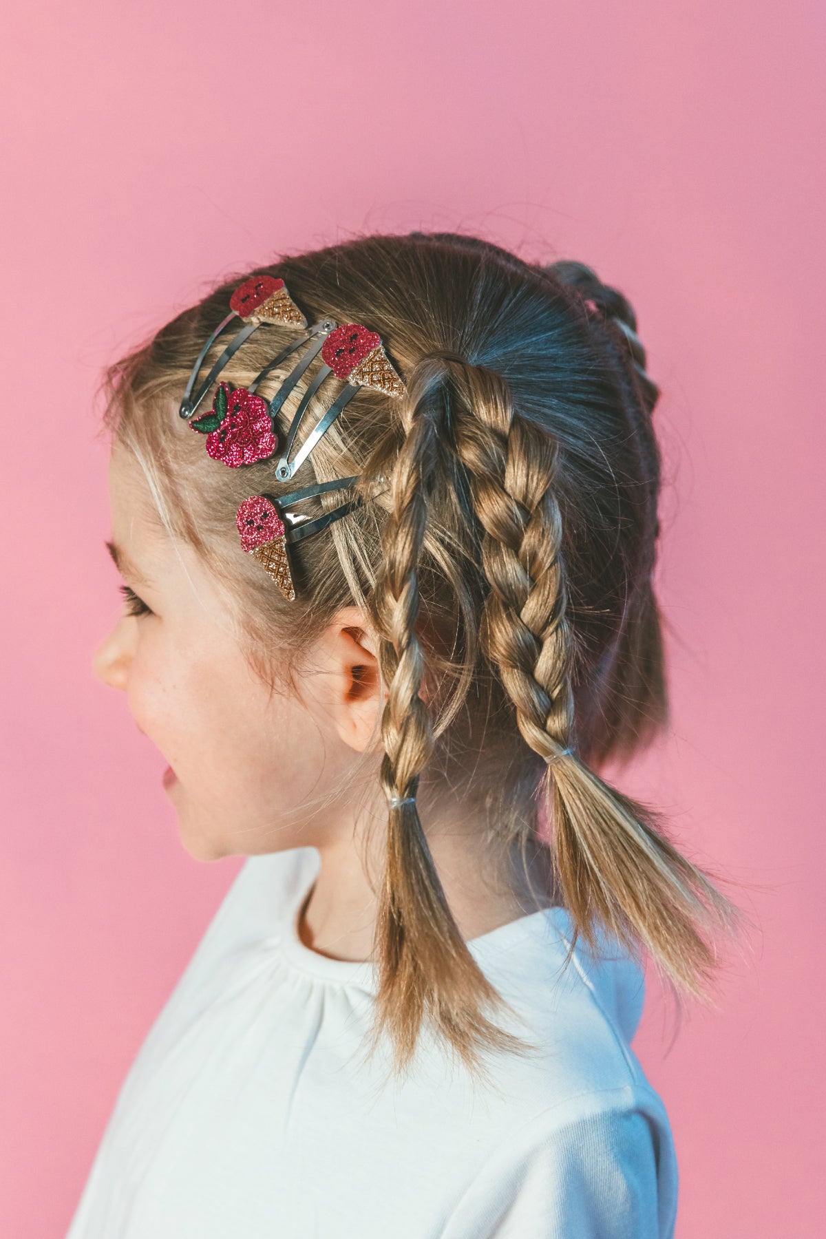 Barrettes Ice Cream framboise (paire)