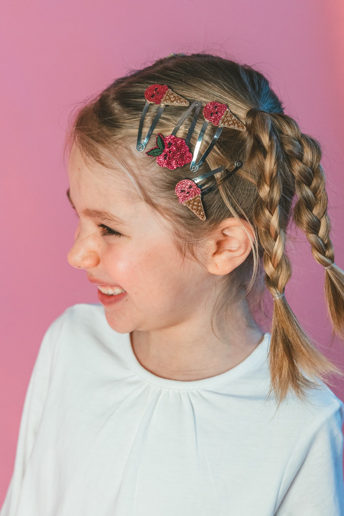 Barrettes Ice Cream framboise (paire)