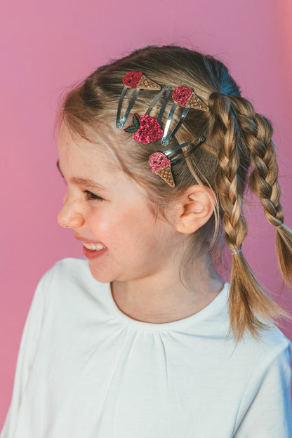 Barrettes Ice Cream framboise (paire)
