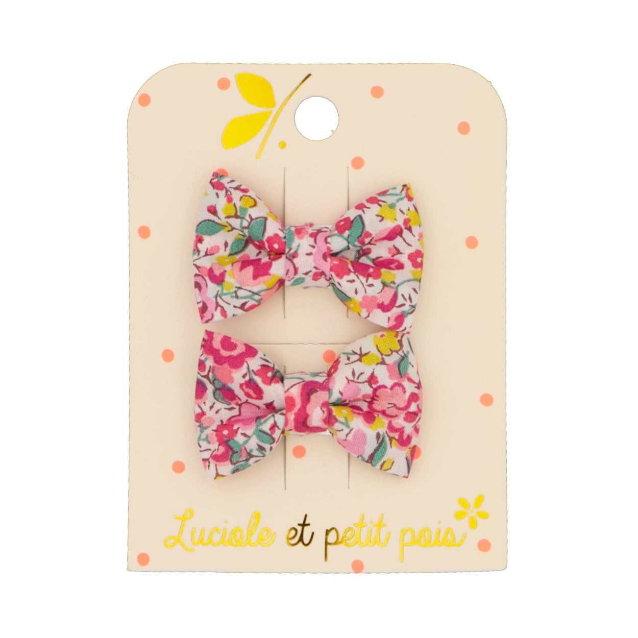 Barrettes mini papillon pour bébé - Liberty Betsy Emma & Georgina hibiscus (paire) | Luciole et petit pois