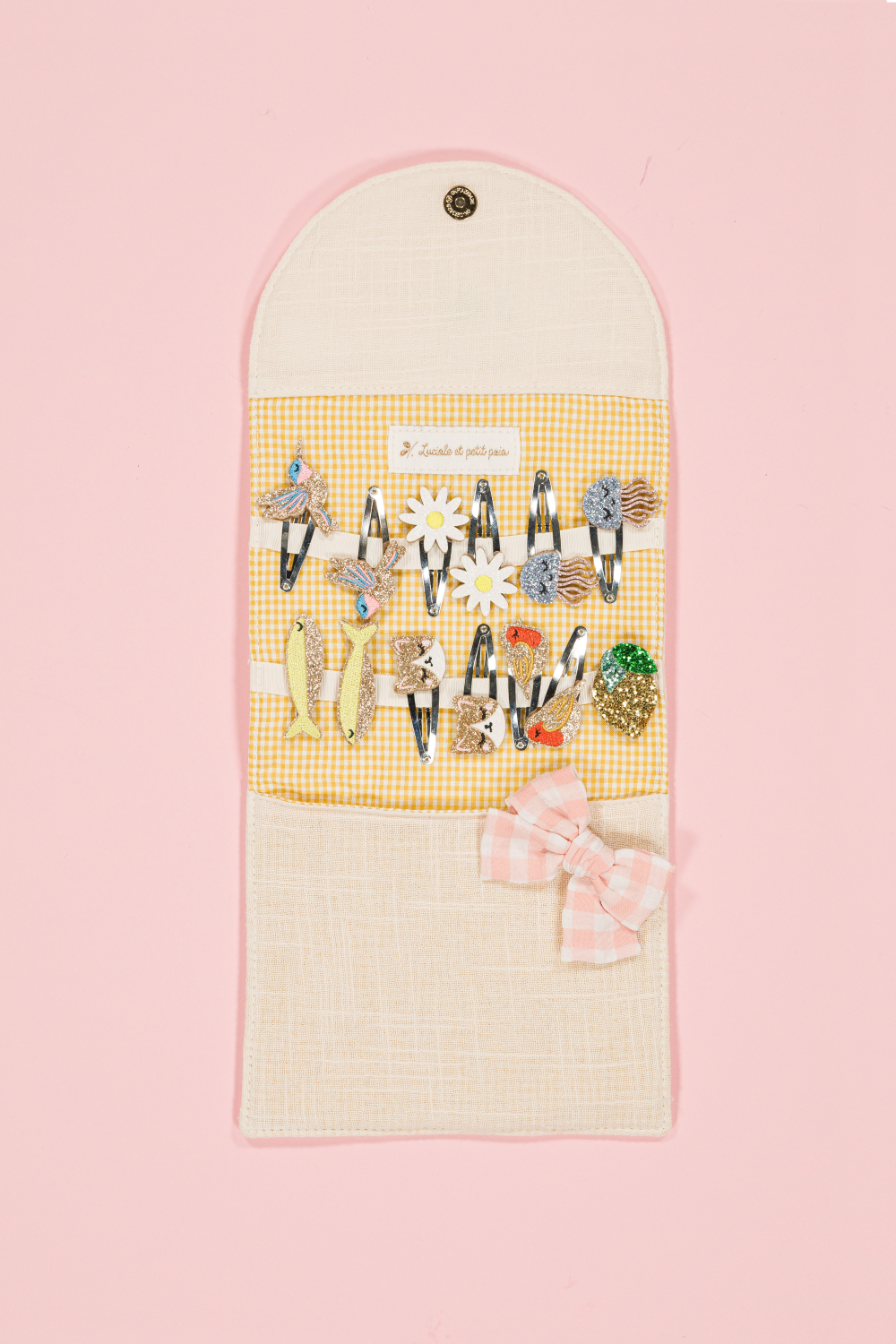 Pochette porte-barrettes - Citron