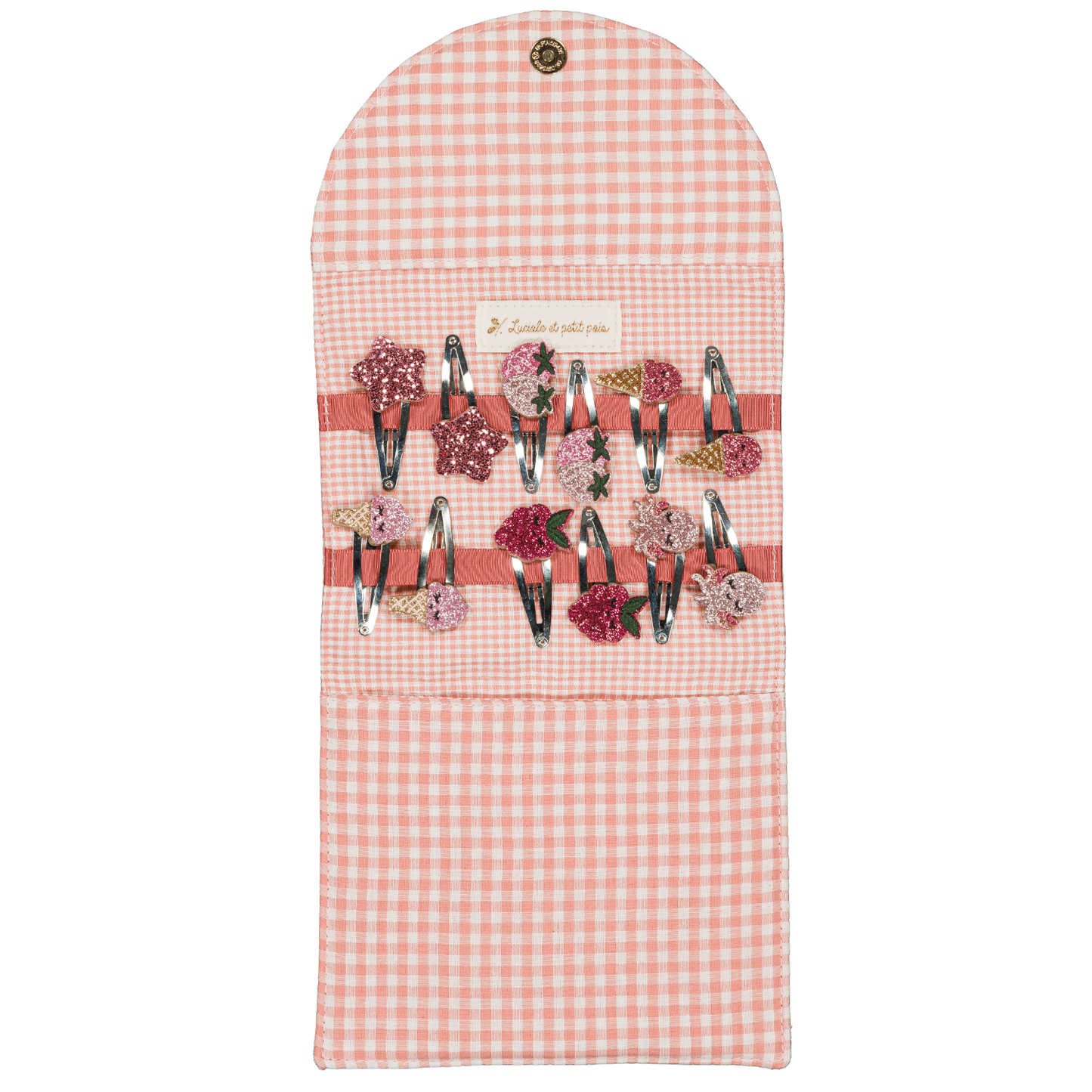 Pochette porte-barrettes - Cerise