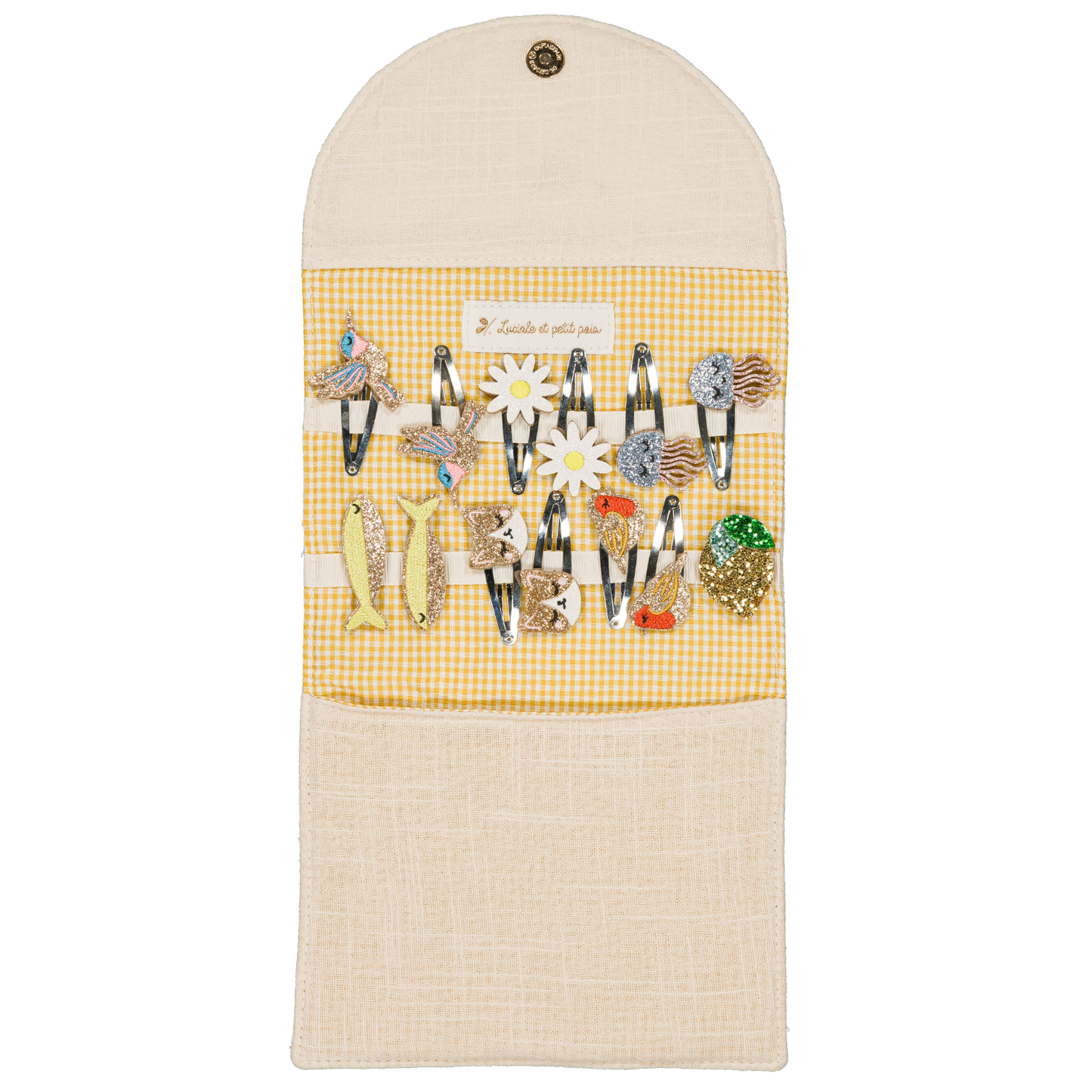 Pochette porte-barrettes - Citron