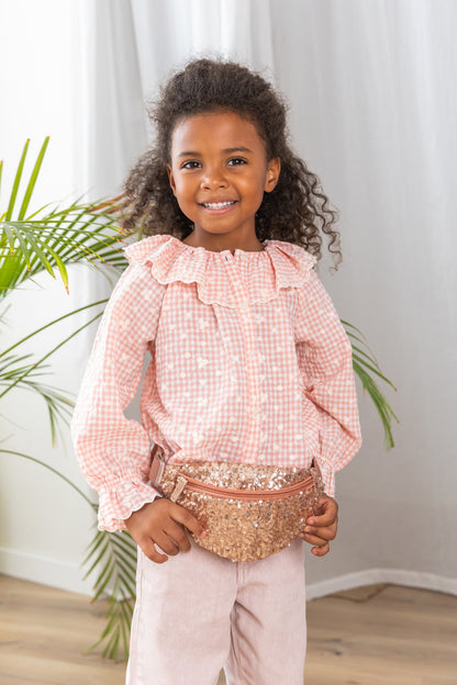 Sac banane - Sequins roses